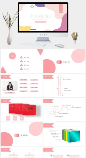莫兰迪色系PPT模板预览图