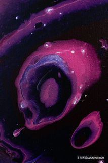 红色紫色水彩手绘抽象宇宙星空绘画图片