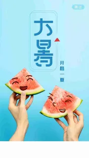 小暑大暑处暑节气启动引导页海报闪屏