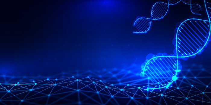 蓝色科技生物基因科学背景板psd模版下载