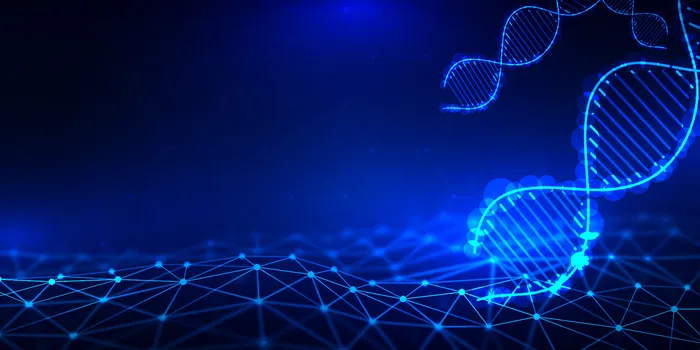 蓝色科技生物基因科学背景板psd模版下载