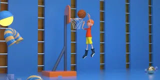 卡通男孩篮球健身运动ip形象