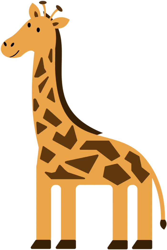 橘色长颈鹿素材卡通简笔