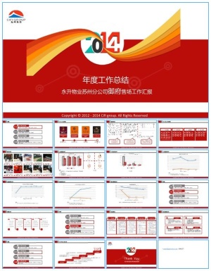 集团公司年度工作总结报告ppt模板预览图
