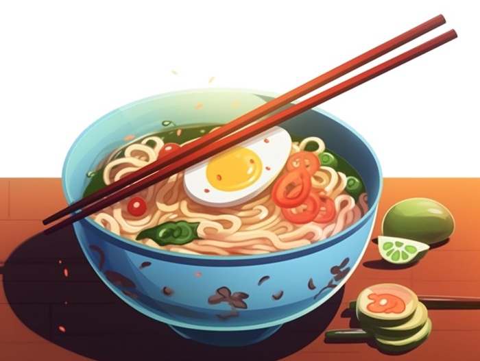美食鸡蛋西红柿面条免抠(1232x928)