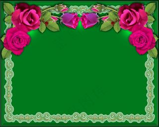 红玫瑰花边相框图片