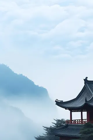 国风建筑意境背景
