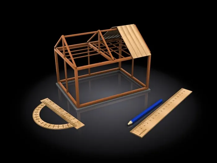 正在搭建的3d建筑物模型高清图