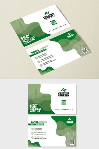 名片模板 卡片  PSD  绿色  创意  意商 人名  名片