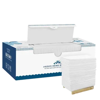 尚官 全棉加厚干湿两用一次性抽取式面巾纸洗脸巾 60抽／盒超市商品白底图免抠实物摄影png格式图片透明底