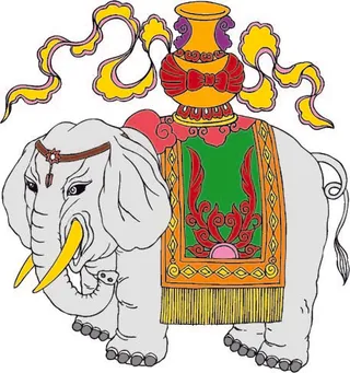 中国吉祥图免扣元素大象