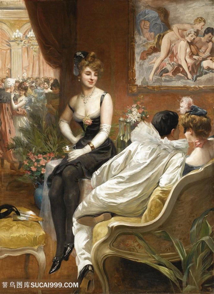 欧洲宫廷晚会油画图片