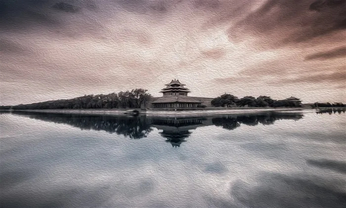 手绘故宫角楼