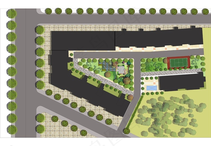 空地模型鸟瞰图