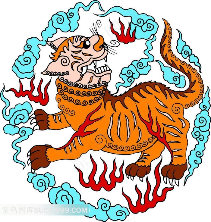 狮子舞绣球吉祥图案素材