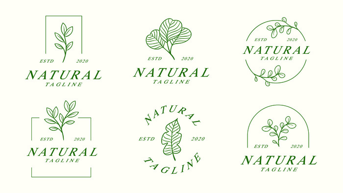 手绘电商自然标志logo素材