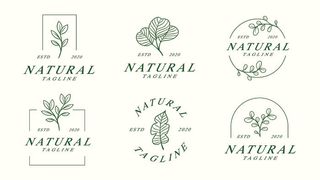 手绘电商自然标志logo素材