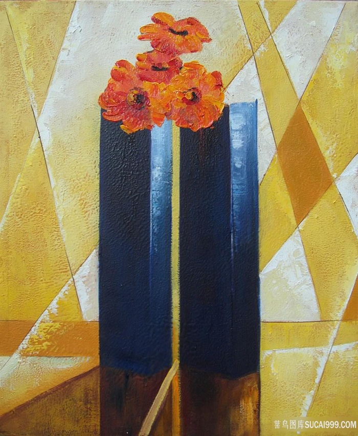 静物花卉花瓶艺术油画