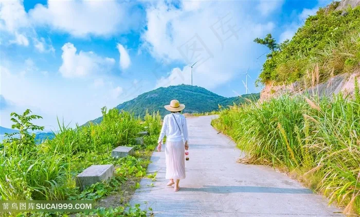 象山旅行女性背影