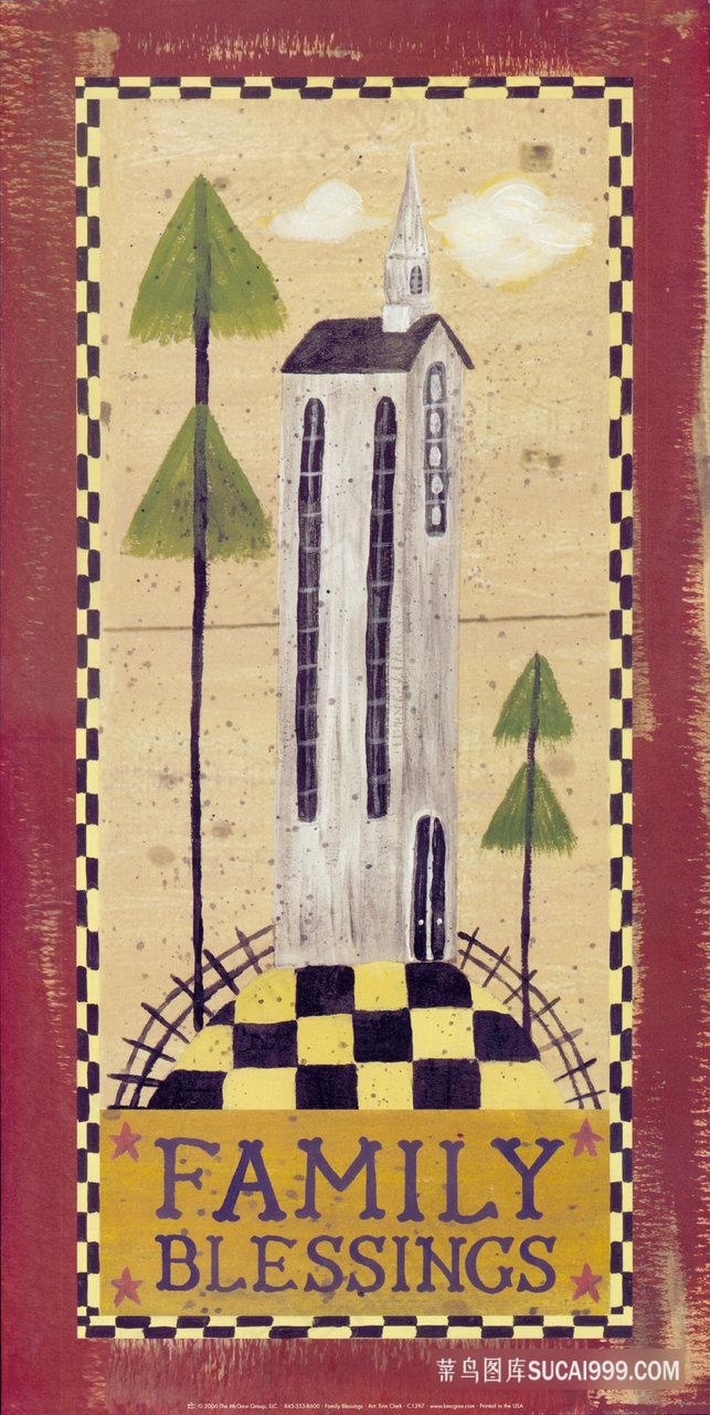 水彩建筑高清艺术插画