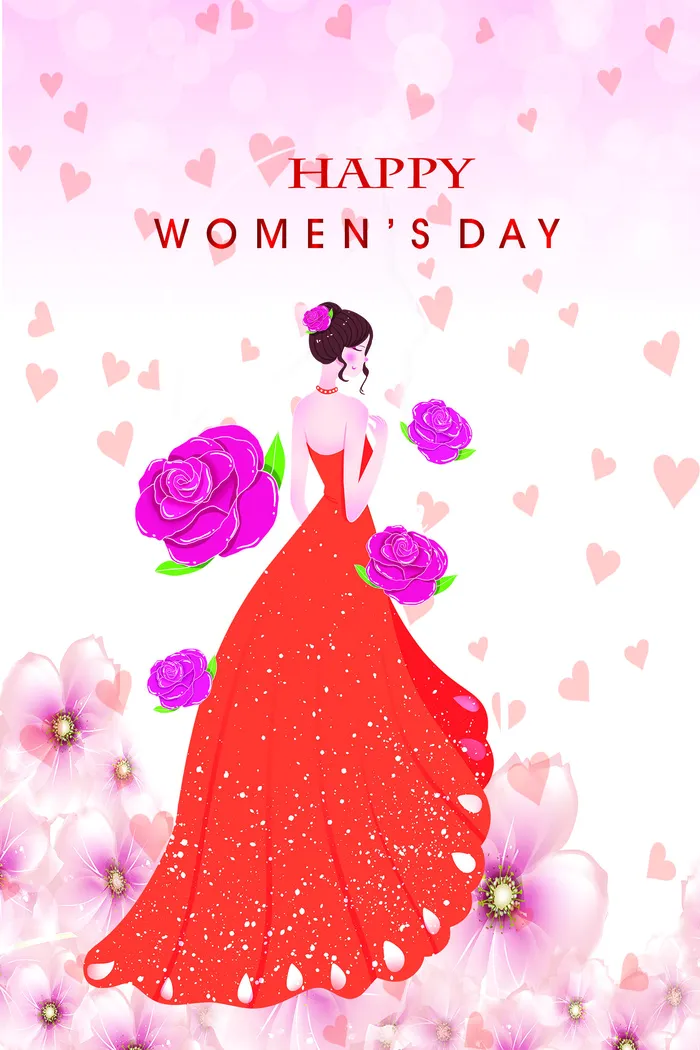 三八妇女节女神节贺卡素材psd模版下载
