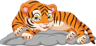 卡通小老虎PNG免抠插画素材可爱动物老虎插画贴图PNG免抠设计素材