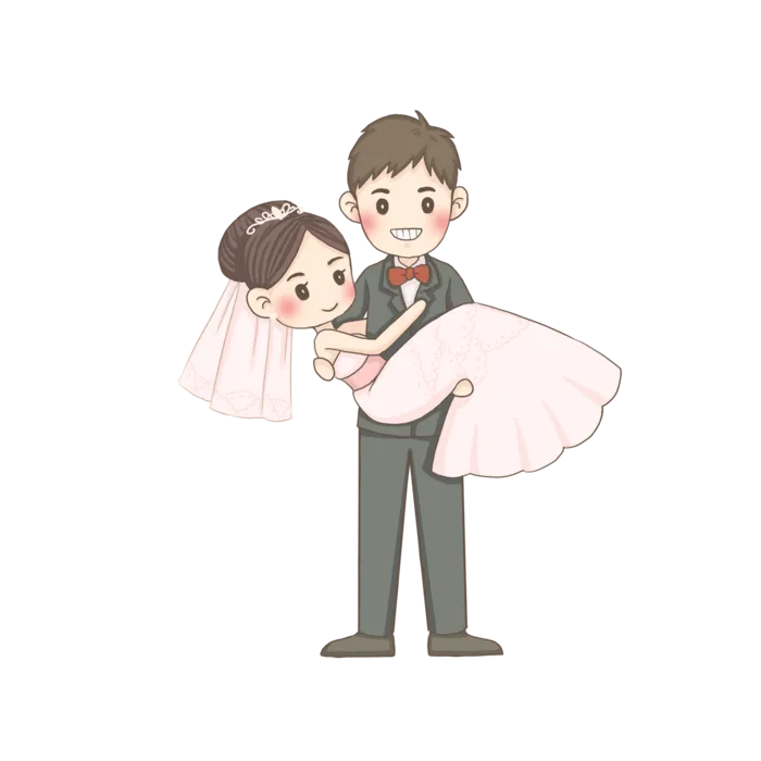 婚纱卡通人物婚礼白纱结婚婚纱摄影手绘