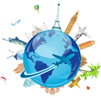 蓝色地球旅游卡通素材