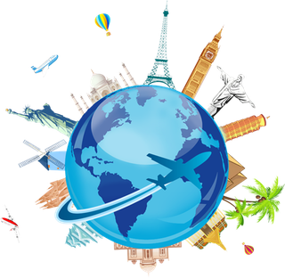 蓝色地球旅游卡通素材