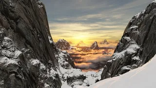 高清雪山雪景风景