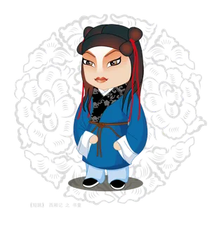 卡通京剧戏剧人物脸谱插画PNG图片 国潮中国风Q版戏剧人物PS素材