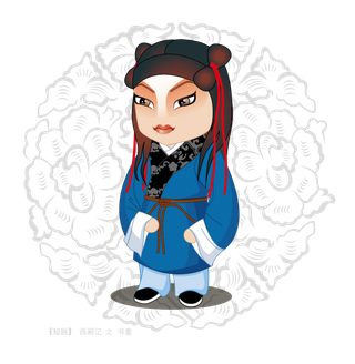 卡通京剧戏剧人物脸谱插画PNG图片 国潮中国风Q版戏剧人物PS素材