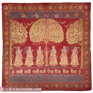 艺术人物发财树图案装饰画 艺术人物发财树图案装饰画