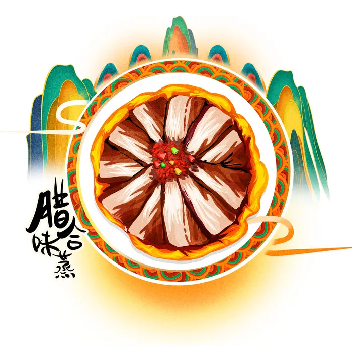 国潮中国风传统小吃食物地方特色菜美食元素插画海报图片素材psd模版下载