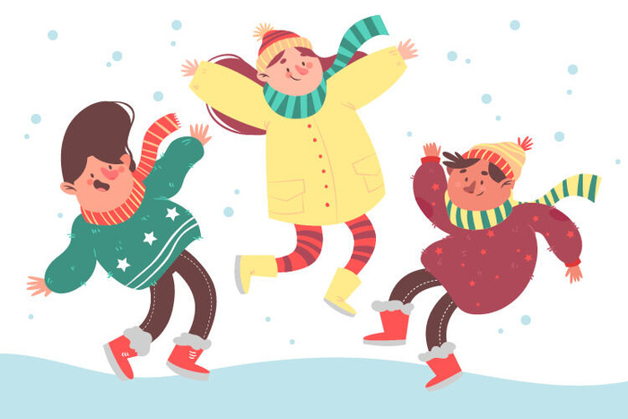 冬天服饰服装冬装穿冬装保暖冬季卡通人物男女装Ai矢量图片素材