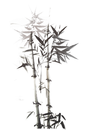 竹子水墨画中国风国画墨水书法竹子画