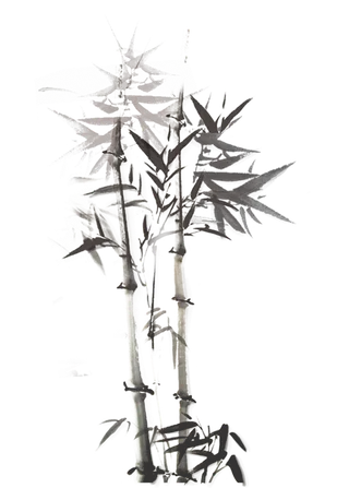 竹子水墨画中国风国画墨水书法竹子画
