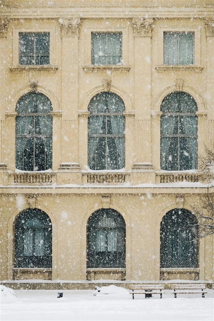 冬天下雪时的美景摄影