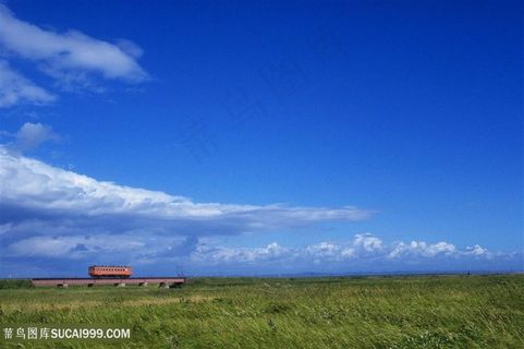 蓝天白云铁路美景壁纸