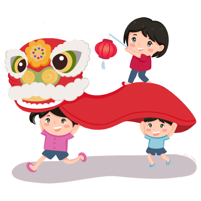 舞狮中秋节元素