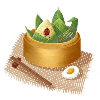 端午节粽子配咸鸭蛋免扣元素