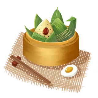 端午节粽子配咸鸭蛋免扣元素