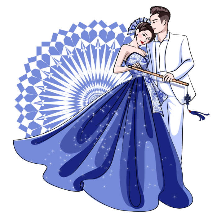 婚纱卡通人物婚礼白纱结婚婚纱摄影手绘