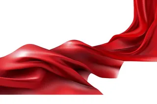 红色丝绸飘带免抠