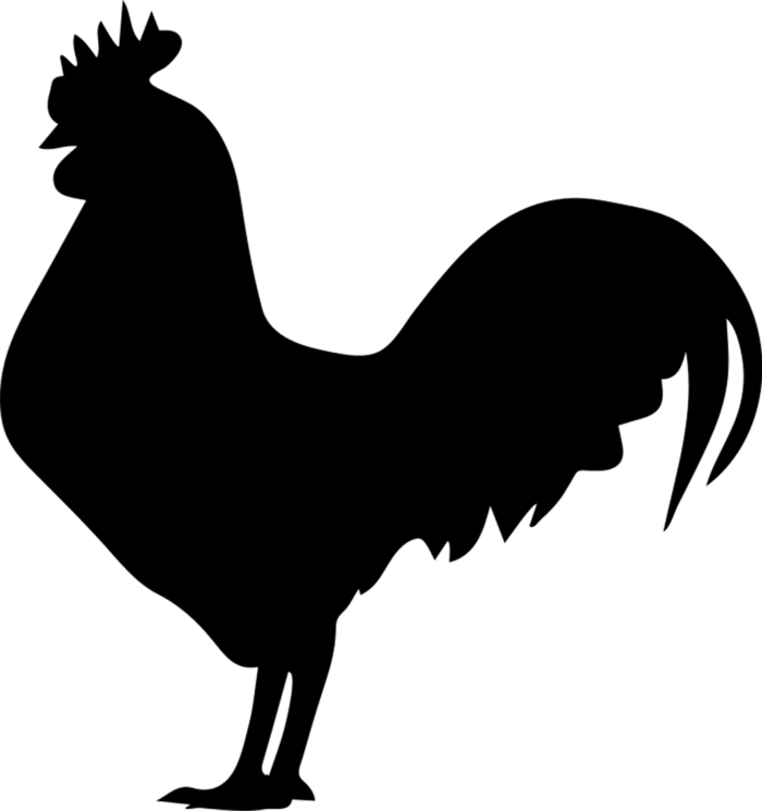 公鸡剪影卡通
