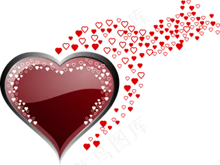七夕节红色爱心图片png免抠图