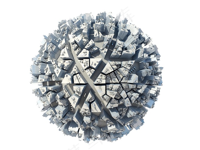 抽象立体3d城市建筑图片