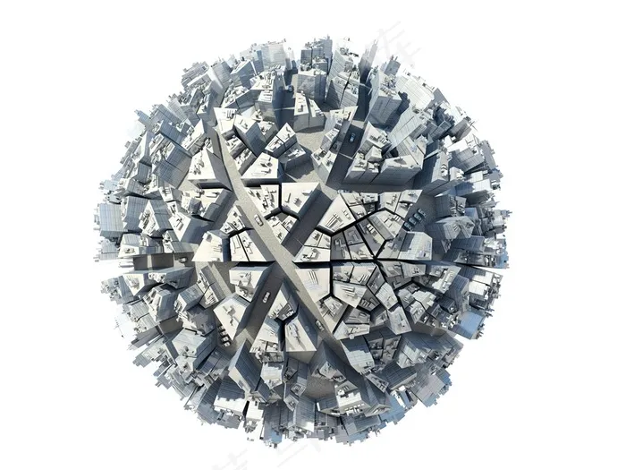 抽象立体3d城市建筑图片