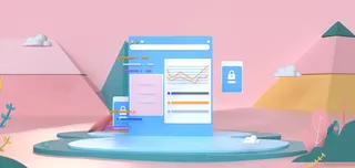 商务3D立体清新粉色商务风