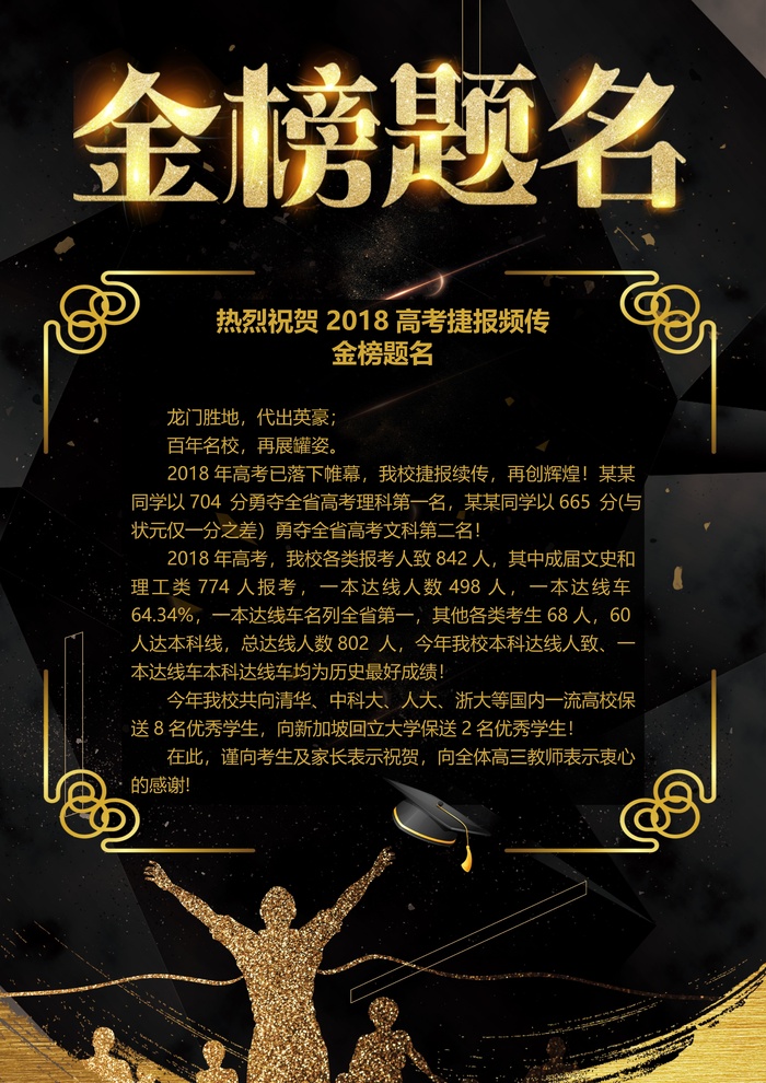 喜报战报海报贺喜金榜题名